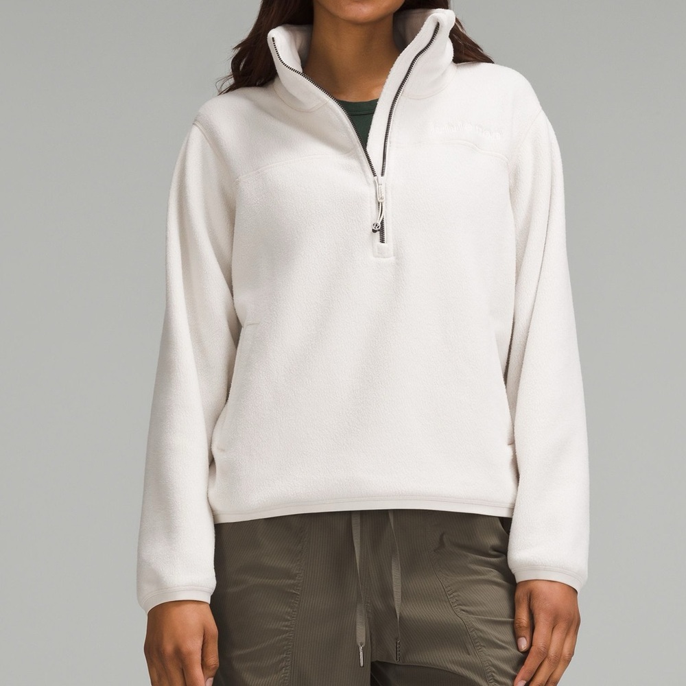 Lululemon half zip fleece pullover white opal 10